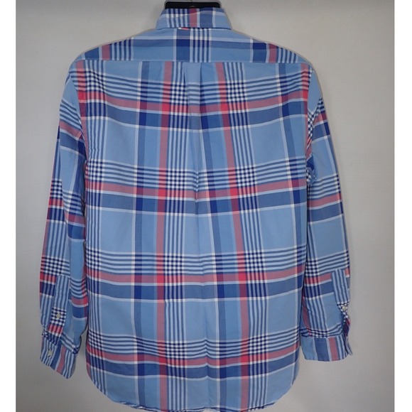 Ralph Lauren Classic Fit Plaid Button Down Shirt Men Size L Blue Pink - Picture 4 of 5